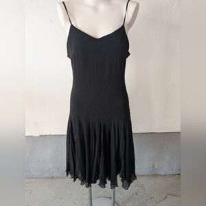 Vintage Silk Chiffon Flapper Style Dress By SWEE  LO Thin Spaghetti Strap Sz M